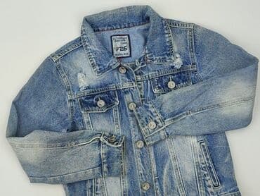 dopasowany top z długim rękawem: Dziecięca kurtka jeansowa, 8 lat, 122-128 cm, stan - Idealny — 1