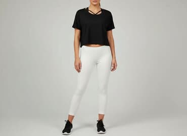 białe legginsy ocieplane: Gina Tricot, Legginsy Sportowe damskie, rozmiar M — 6