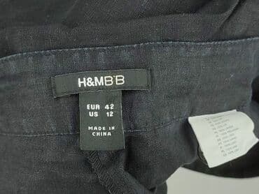 białe lniane spodnie zara: H&M, Spodnie materiałowe damskie, rozmiar XL — 4
