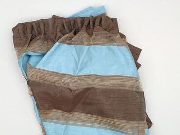 krótkie zasłony: Zasłony pasowe – komplet - Kolorystyka: pasy w odcieniach błękitu — 1