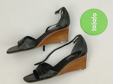 beżowe buty na koturnie ccc: Clarks, Sandały damskie, 38 — 3