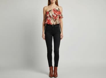 krótka sukienka w kwiaty na wesele: Sukienka damska, rozmiar S — 1