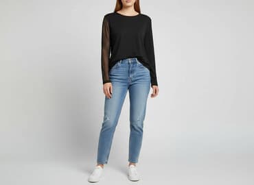 czarna bluzka na dlugi rekaw: Bluzka damska, rozmiar M — 7