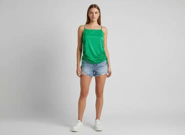 zielona koszulka zara: Sinsay, Top damski, rozmiar L — 6