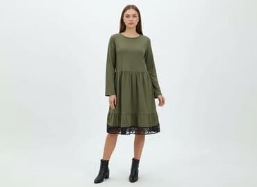 oliwkowe buty: Sukienka damska, rozmiar S — 5