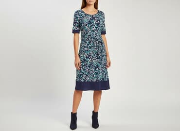 sukienka rozkloszowana dekolt łódka: Classic, Sukienka damska, rozmiar M — 6