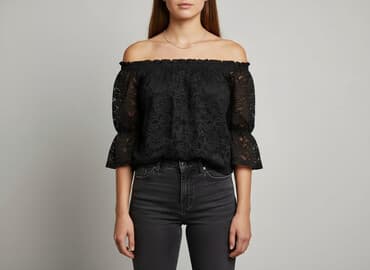 czarna bluzka koronkowa zara: Tezenis, Bluzka damska, rozmiar S — 6