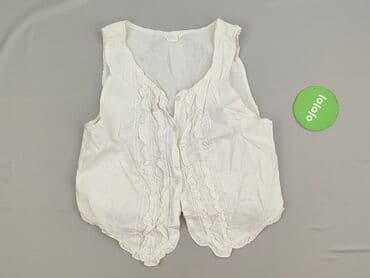 biała bluzka z dekoltem v: Women's blouse, size L — 3