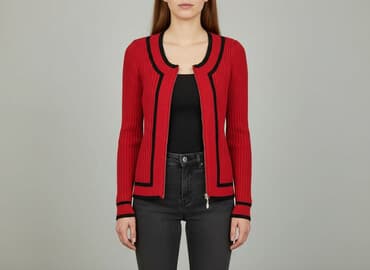 sweter w paski z serduszkiem: Kaleidoscope, Kardigan damski, M — 7