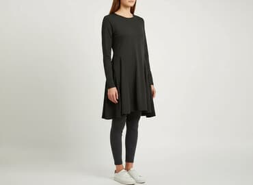 sukienka eko skóra rozkloszowana: Sukienka damska, rozmiar S — 5