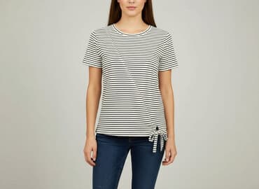 bluzki basic w paski: Women`s T-shirt, size S — 1