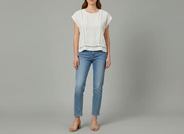 białe bluzki z gipiurą: Bluzka damska, rozmiar S — 1