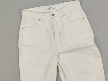 spodnie z wysokim stanem dla niskich: Denim, Szorty damskie, M — 1