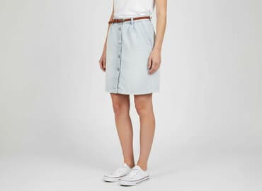 jeansowe mini spódnice: Denim, Spódnica damska, rozmiar L — 5