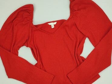 czerwona bluzki z bufkami: H&M, Bluzka damska, rozmiar XL — 1