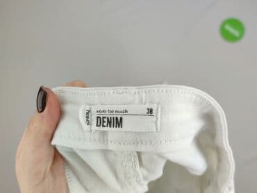 biale szerokie jeansy: Denim, Jeansy damskie, rozmiar M — 4