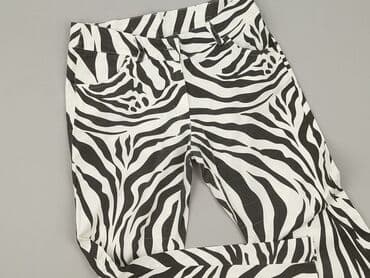 spodnie w krowie łaty: Material trousers for women, size S — 2