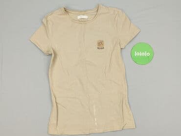 beżowe t shirty: Used, T-shirt damski, rozmiar S — 3