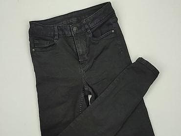 czarne cargo pull and bear: Jeansy damskie, rozmiar S — 1