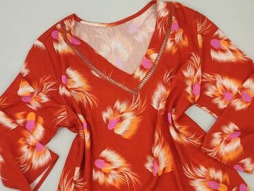 bluzka z piórami przy rękawach: Bluzka damska, rozmiar L — 1