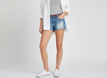 szorty damskie dzinsowe mocno wycięte: Wave, Szorty damskie, rozmiar XS — 6