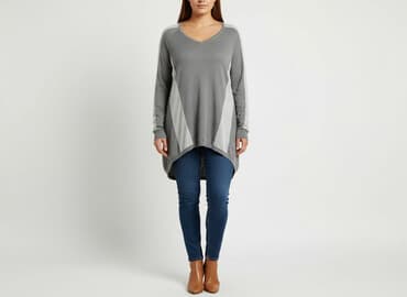 szara bluzka h m: Tunika damska, rozmiar XL — 8