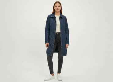 kamizelka jeansowa damska długa: Denim, Kurtka jeansowa damska, rozmiar S — 6