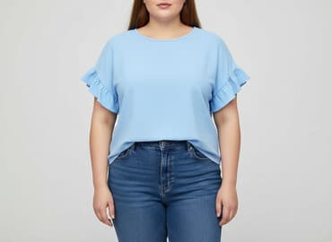 chabrowa bluzki plus size: Bluzka damska, rozmiar 6XL — 1