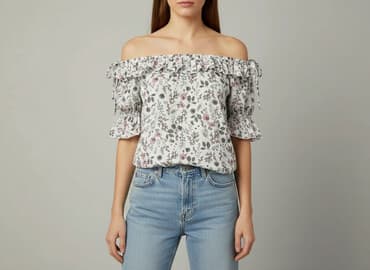 sweter piórkowy na drutach: Yessica, Bluzka damska, rozmiar S — 6