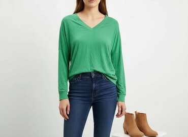 szmaragdowa bluzki damskie: Femme Collection, Bluzka damska, rozmiar S — 7