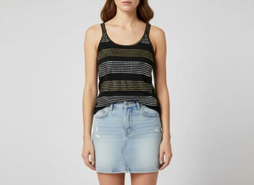 ccc sandały czarne na obcasie: Top damski, rozmiar S — 7