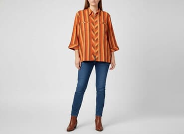 bluzki w prążki: Koszula damska, rozmiar L — 5