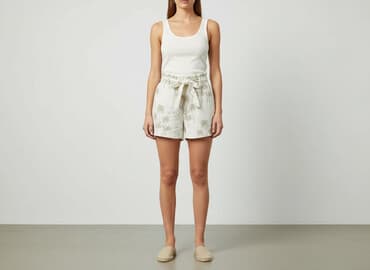 krótkie kremowe spodenki: H&M, Szorty damskie, rozmiar S — 6