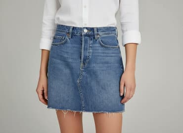 spodenko spódniczka jeans: Denim, Spódnica damska, rozmiar L — 7