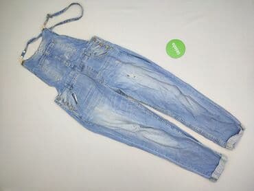 jeansy mom fit z dziurami bershka: Bershka, Ogrodniczki damskie, rozmiar L — 2