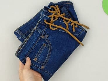 krótkie spodenki z wysokim stanem jeansowe: FB Sister, Szorty damskie, rozmiar M — 7