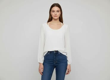 orsay, koszula damska, rozmiar s stan: używany rozmiar: s kolor: biały wady: wymaga czyszczenia dodatkowe informacje: należy pamiętać, że pomiary są wykonywane przez program, błąd może wynosić do 2 cm sposób dopasowa: Women's blouse, size S — 1