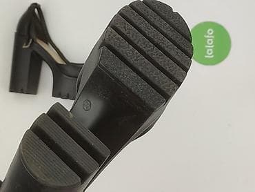 platforma wszystko: Czarne damskie czółenka na platformie i grubym słupku - Rozmiar: 39 — 4