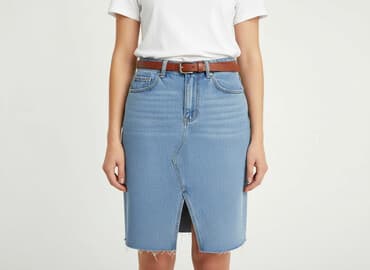 spódniczka dżinsowe z wysokim stanem: Spódnica damska, rozmiar L — 7