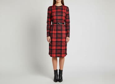 sukienka w kratę czerwona damska: Sukienka damska, rozmiar S — 1