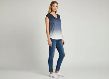 granatowy t shirty: T-shirt damski, rozmiar M — 1