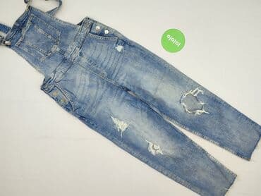 podarte jeansy: H&M, Dungarees for women, size S (EU 36) — 2