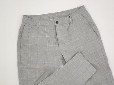 lech hydro active: Męskie spodnie w kratę – szare, elegancko-casualowe - Fason: proste — 1