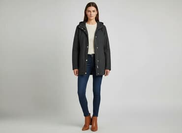 kurtki czarne z kapturem: Fabiani, Płaszcz damski, rozmiar M — 1