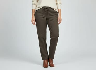 dżinsy szerokie w udach: Material trousers for women, size 3XL — 1