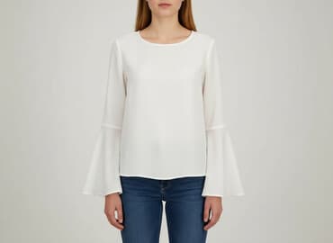 bluzki z wiązaniem pod szyją z wiskozy: Bluzka damska, rozmiar M — 10