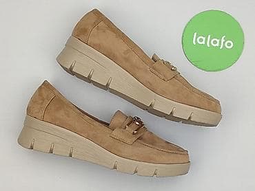 buty m: Damskie mokasyny na platformie - Rozmiar: 39 - Kolor: beż/karmel - — 2
