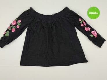 czarne bluzki z haftem: Sinsay, Bluzka damska, rozmiar S — 2