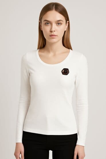 bluzki z długim rękawem czarne: Women's blouse, size S — 1