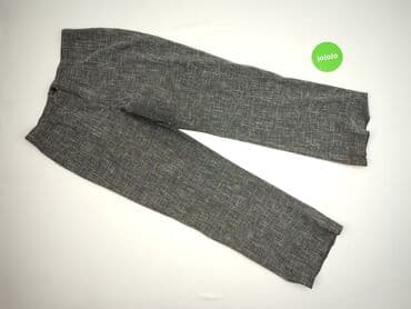 szare szerokie jeansy: Spodnie materiałowe damskie, rozmiar L — 2